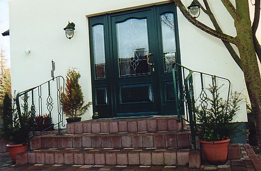 Schmiedetreppengelnder, feuerverzinkt und pulverbeschichtet grn