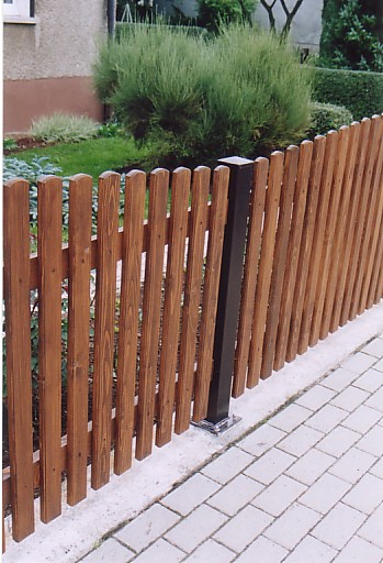 Sulen fr Holzzaunanlage feuerverzinkt + pulverbeschichtet kupfer antik