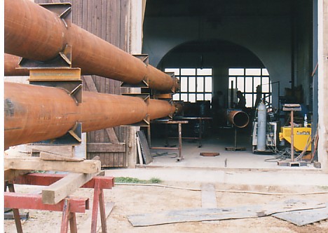 Schornsteinhalterungen fr Heizhaus Bad Suderode