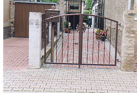 Schmiedetor feuerverzinkt + pulverbeschichtet kupfer antik